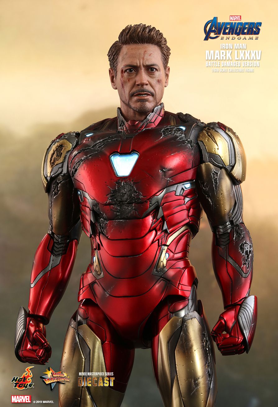 Iron Man Mark LXXXV (Battle Damaged Version)  Sixth Scale Figure by Hot Toys  DIECAST - Avengers: Endgame - Movie Masterpiece Series